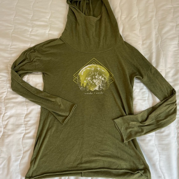 Soul Flower Olive Hooded shirt - Picture 2 of 6